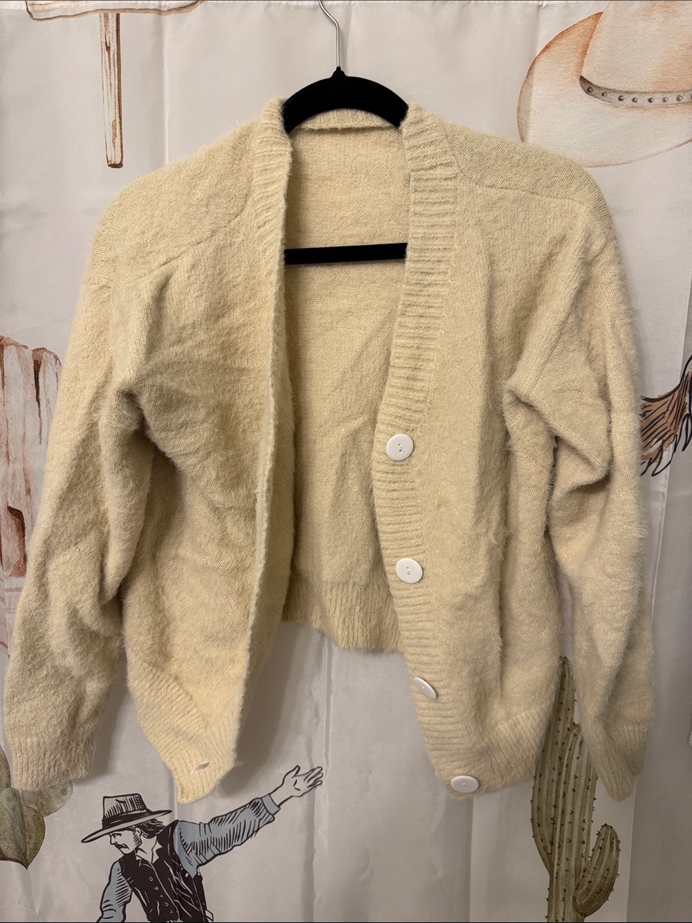Cozy Cream Button-Front Women's Sweater Cardigan
